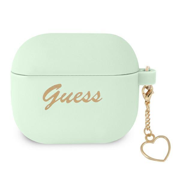 Etui do AirPods 3 Guess Silicone Charm Heart Zielone
