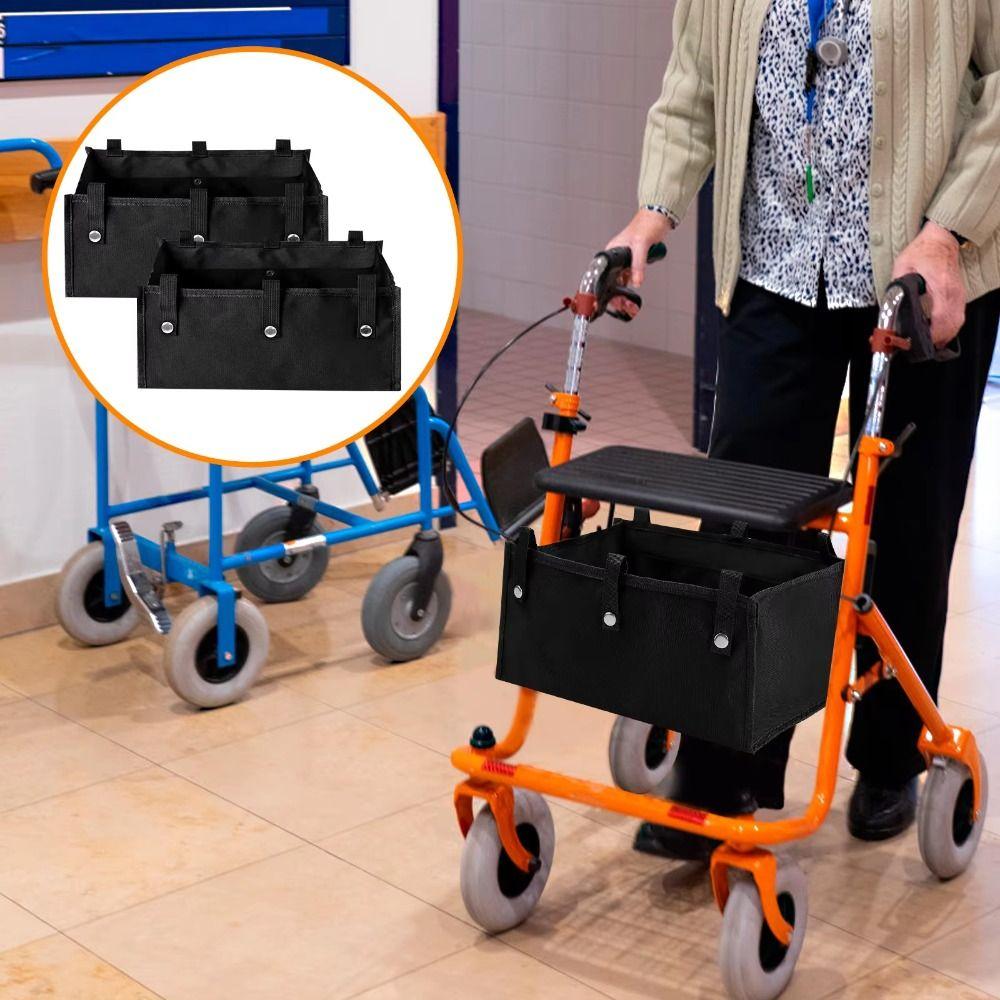 Foldable Wheelchair Storage Pouch Large Capacity Under Seat Pouch Four Wheel Rollator