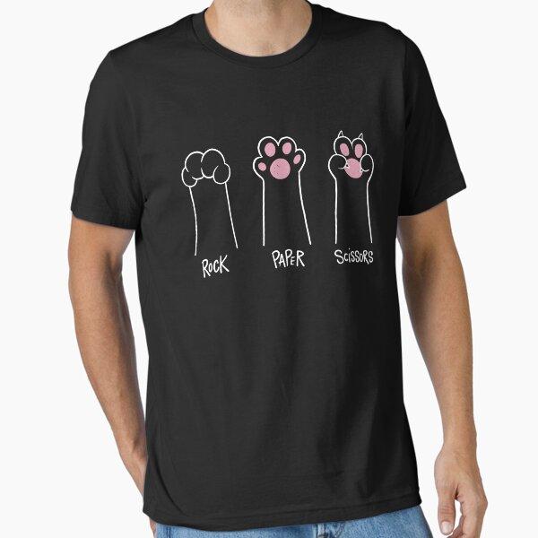 Rock Paper Scissors Hand Game Cute Paw Funny Cat Essential T-Shirt