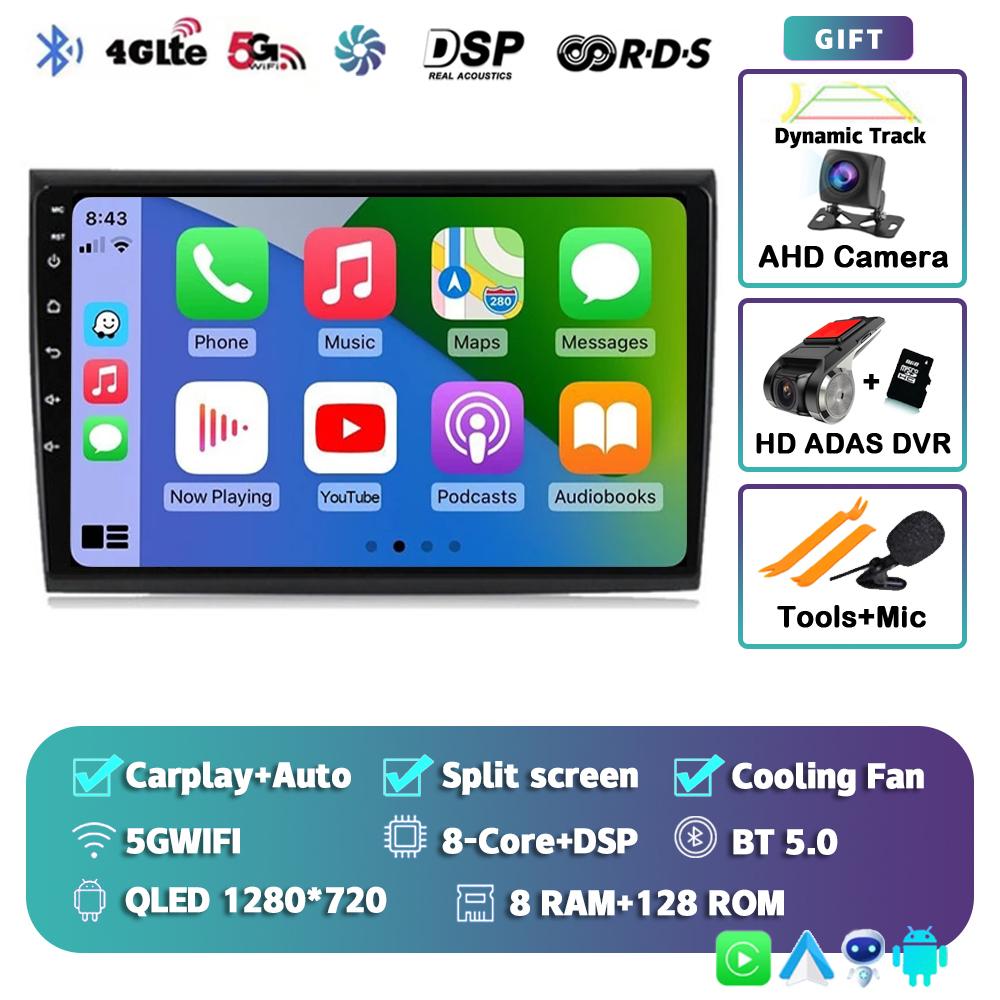 Android 14 Carplay Auto WIFI+4G Car Radio For Fiat Bravo 2007-2012 Multimedia Video Player GPS Navigation Audio 2 Din Stereo DVD