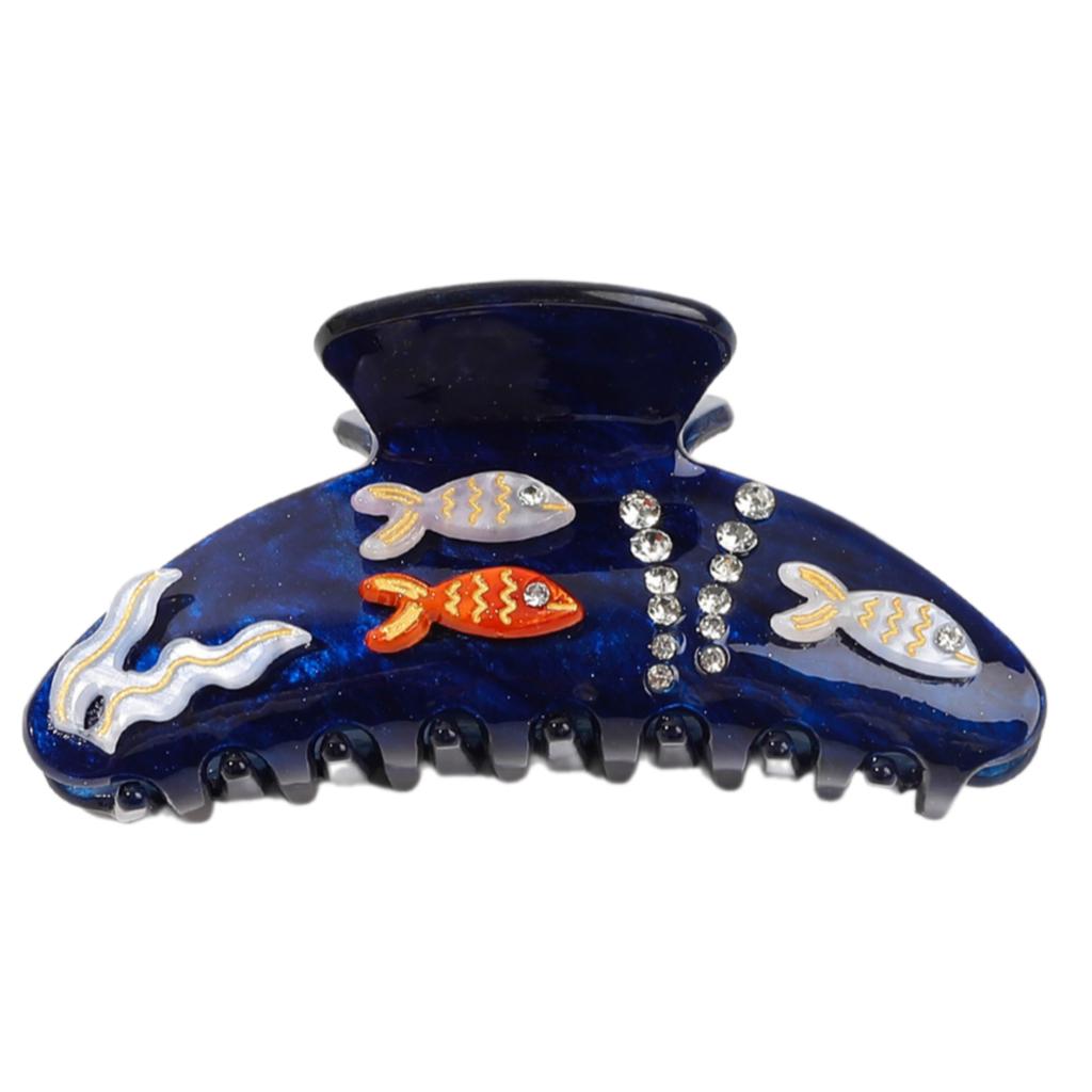 Acrylic Ocean Themed Hair Claw Secure Hold Hair Clip With Trendy Shark Pattern Fashion Hair Accessory For Daily Styling