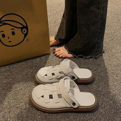 Босоножки Baotou женские дырочки обувь новая весна и лето два способа носки пляжные полушлепанцы для улицы беременные женщины Мори одинарная обувь