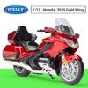 1/12 Scale Welly 2020 Honda Gold Wing Diecast Motorcycle Model Heavy Duty Travel Motorcycle Alloy Toy Car Collection Kid Gift