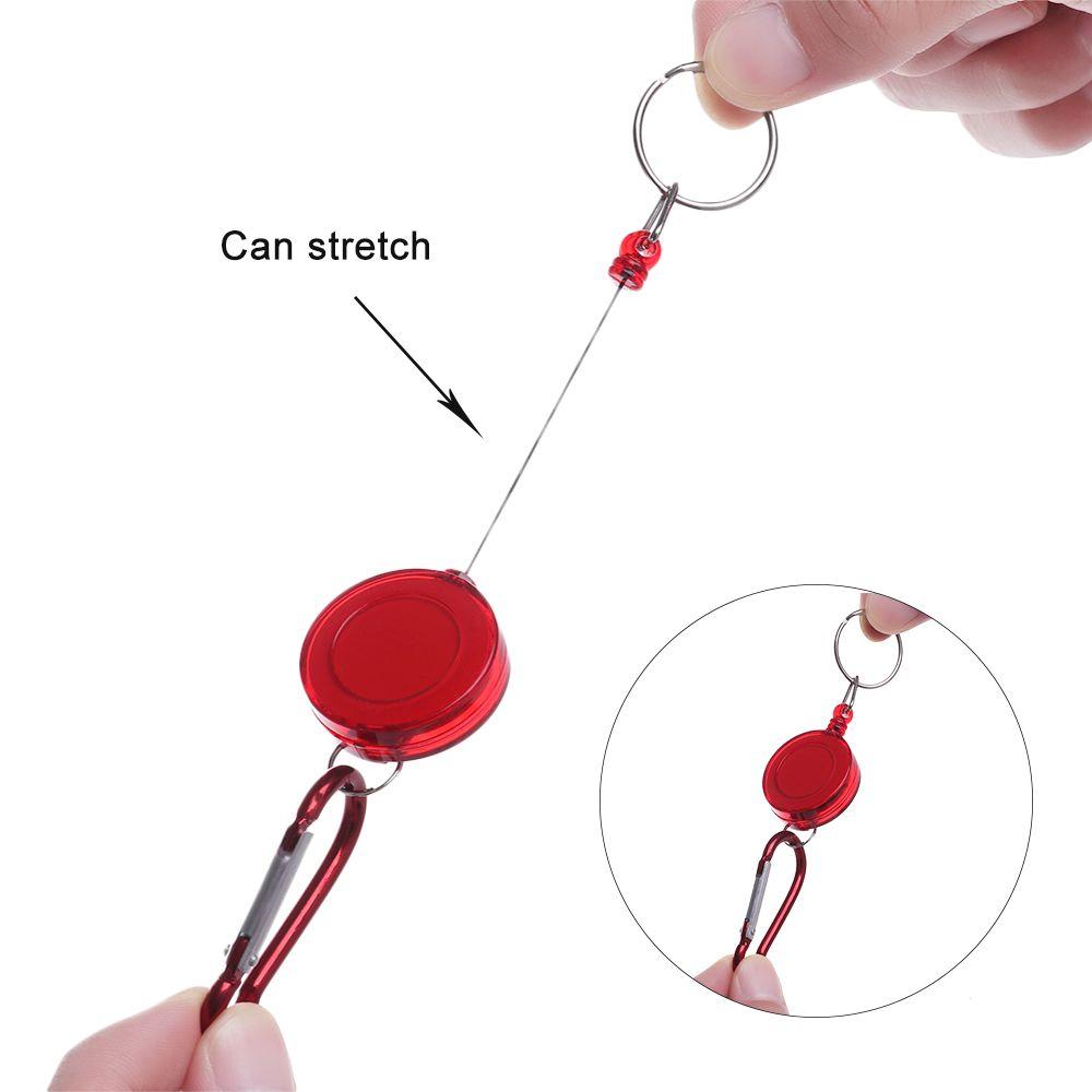 Carabiner Safety Coil Badge Retractable Key Chain ID Card Holder Keychain Pendant Fishing Key Ring
