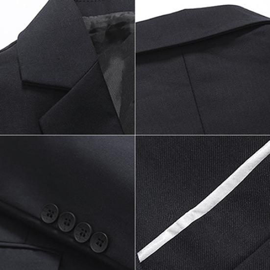 Мужская мода Slim Fit формальный костюм на одной пуговице пиджак пальто куртка верхняя одежда топ