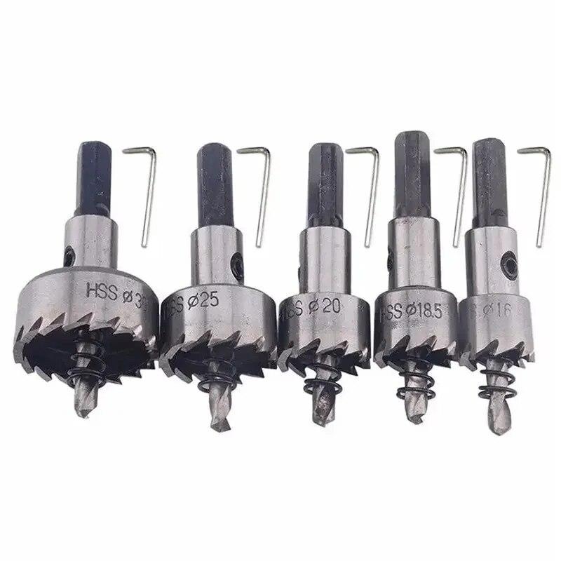 Hole Saw Cutter Drill Bit Set Holesaw Core HSS Wood Soft Metal Sheet Plastic PVC Stainless Steel High Speed for Power Tool