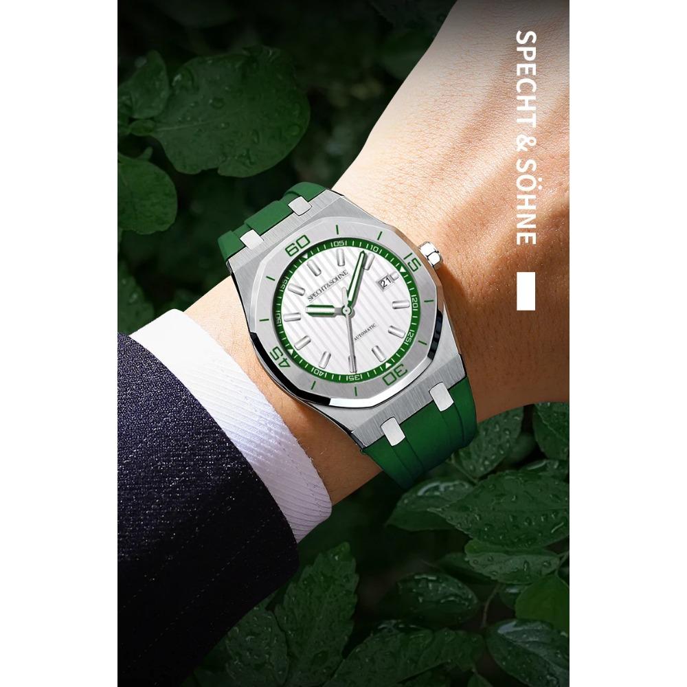 Новые Роскошные Автоматические Механические Часы Specht & Söhne Япония 8215 Механизм Часы из Нержавеющей Стали Сапфировое Стекло Водонепроницаемые 40 мм