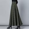 New Woolen Plaid Skirt for Women Mid-length Autumn and Winter Slimming High-waisted A-line Skirt Casual Long Skirt