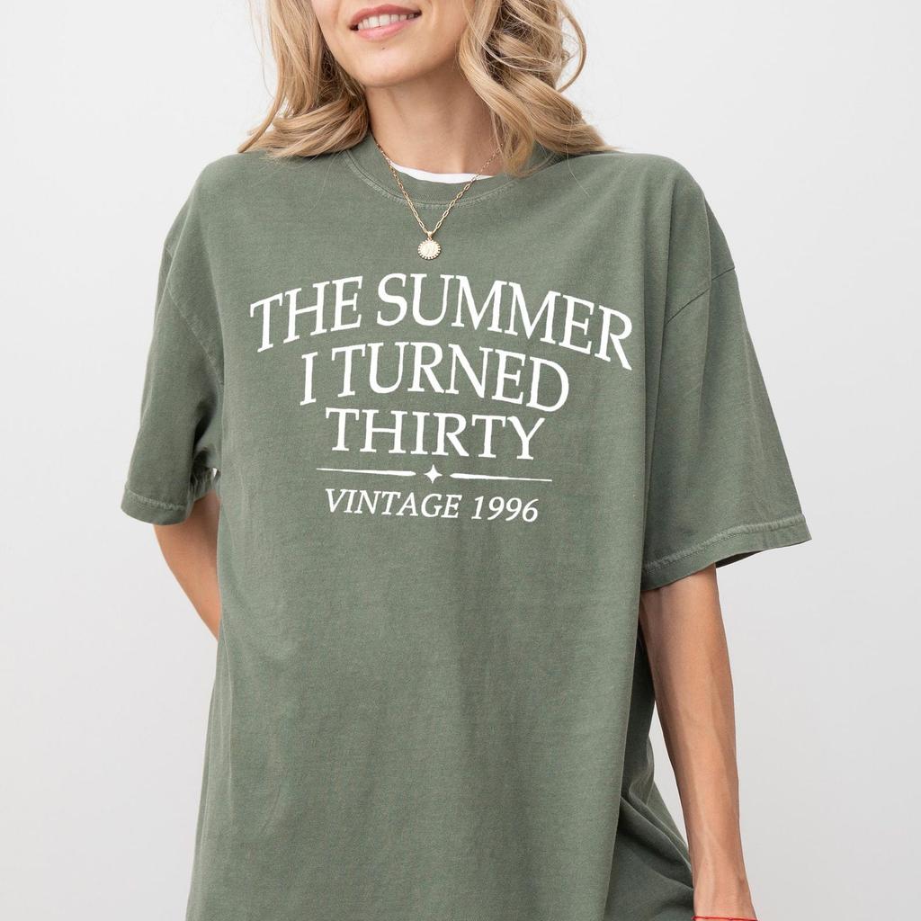 Comfort Colors® The Summer I Turned Thirty Shirt, 30th Birthday Tee, Vintage 1996 T-shirt, Born In 1996 Birthday Gift, Summer Birthday Top