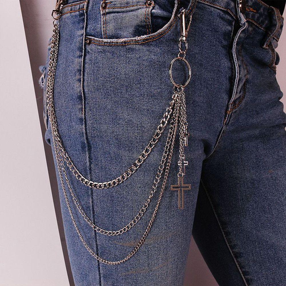Star Jewelry Gift Heart Female Belt Chain Metal Waist Chain Punk Pants Chain Hollow Cross