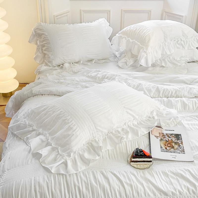 Белая Милая Ткань Сёрсёкер Летнее Одеяло-Кондиционер Одеяла Покрывало Одеяло Покрывало Простыня Наволочка 1-4шт #/