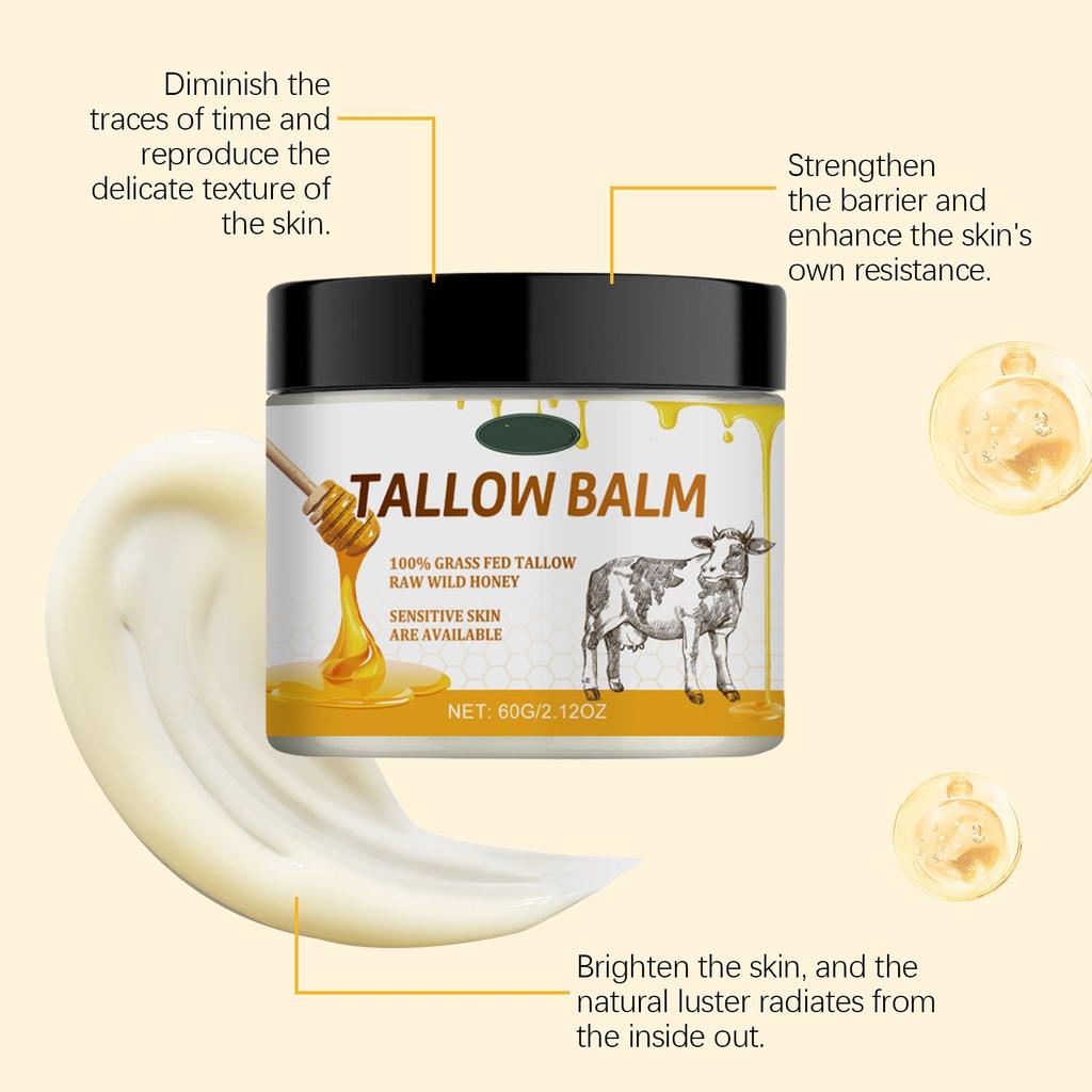 Beef Tallow Balm Nourishes And Moisturizes The Skin, Softens And Smoothes The Skin, Relieves Dryness