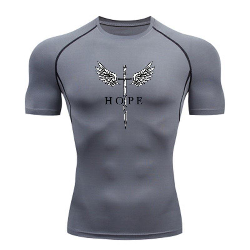 Men's Compression Fitness Sports T-Shirt, Broken Sword Angel