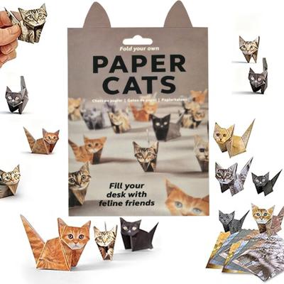 Креативные бумажные кошки своими руками DIY Оригами бумага Бумажные питомцы ручной работы Кошка Собака Динозавр Веселое искусство Ремесло Складывание 3D Животное Ремесло Набор для складывания