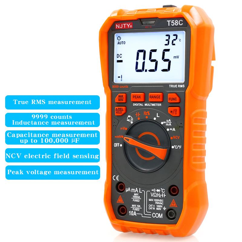 T58C Многофункциональный цифровой LCR-мультиметр с защитой от перегрузки и высокой точностью для измерения индуктивности и емкости