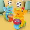 Baby Drumming Elephant Car Toy with Music Light Blowing Ball Infant Elephant Vehicle
