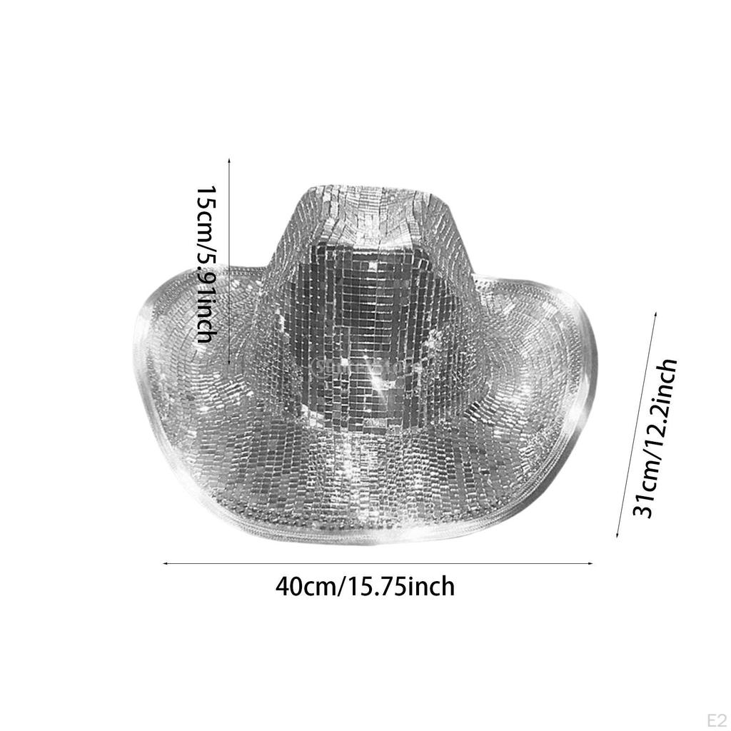 Диско-шар, ковбойская шляпа, светящаяся блестящая кепка для музыкальных фестивалей