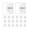Photo Frame Hooks for Wall Without Drilling, 20 Pack Self Adhesive Hooks for Wall Heavy Duty Strong Nail Free for Hanging Photo Frame