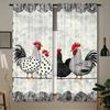2 Pieces - Retro Polka Dot Chicken Pattern - Printed Curtains, Window Decorations, Home Decorations, Room Decorations