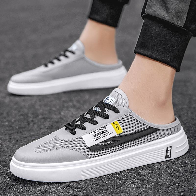 Fashion Summer Mesh Man Slippers Comfortable Soft Cheap Casual Beach Shoes For Men Lightweight Loafers Outdoor Flat Slip-on Men Sandals