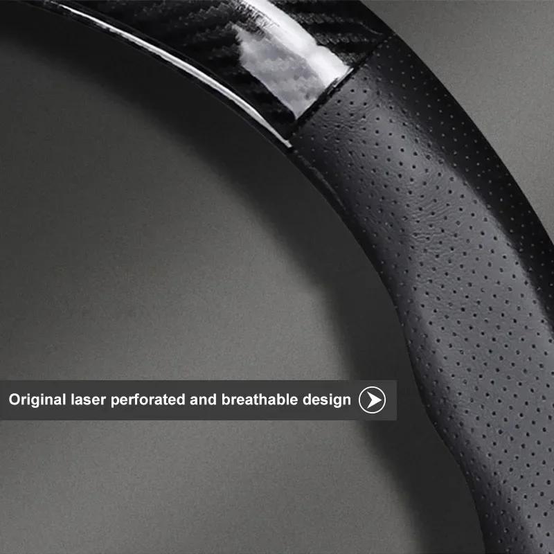Car Hot FIT Car Carbon Fiber Steering Wheel Cover Non-slip Wear-resistant For Honda Civci CRV Accord Mugen Prelude FIT City CRZ