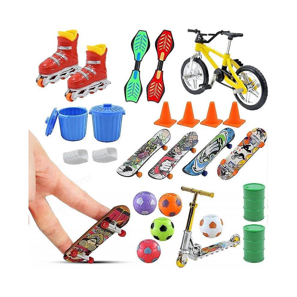 Finger Skateboards Advent Calendar,christmas Countdown Mini Finger Toys Set with Bikes Ice Skates
