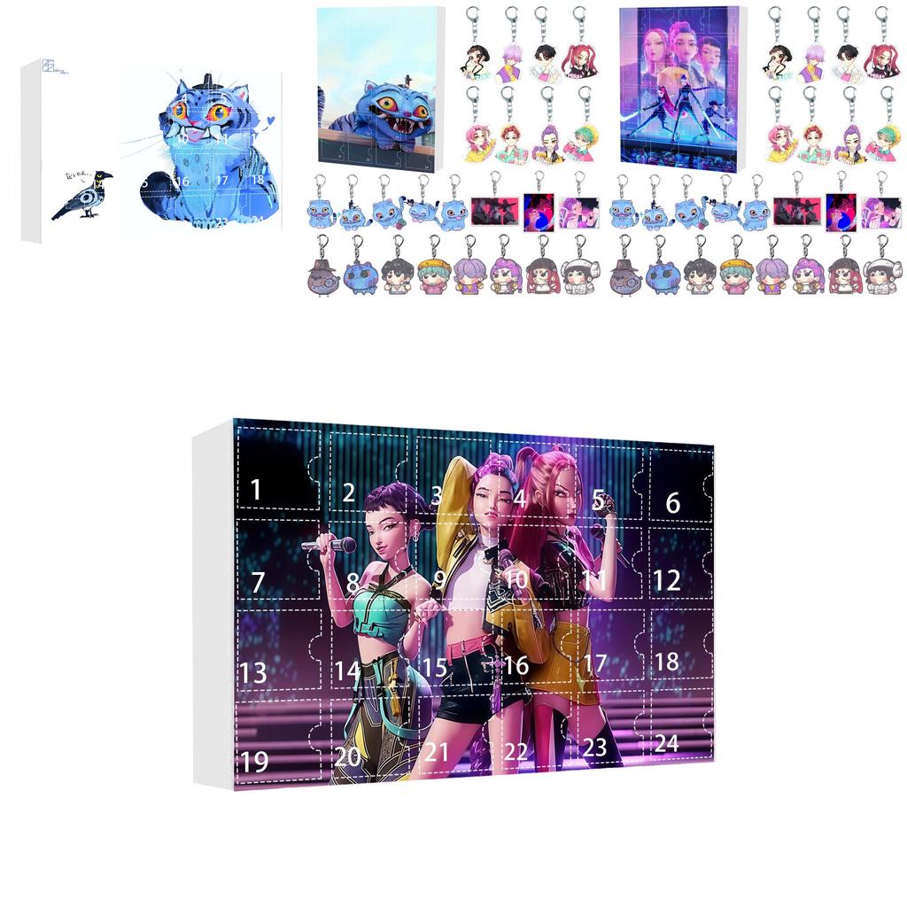 Kpop Girl Group Holiday Countdown Calendar Acrylic Ornament With 24 Components For Gift Exchange