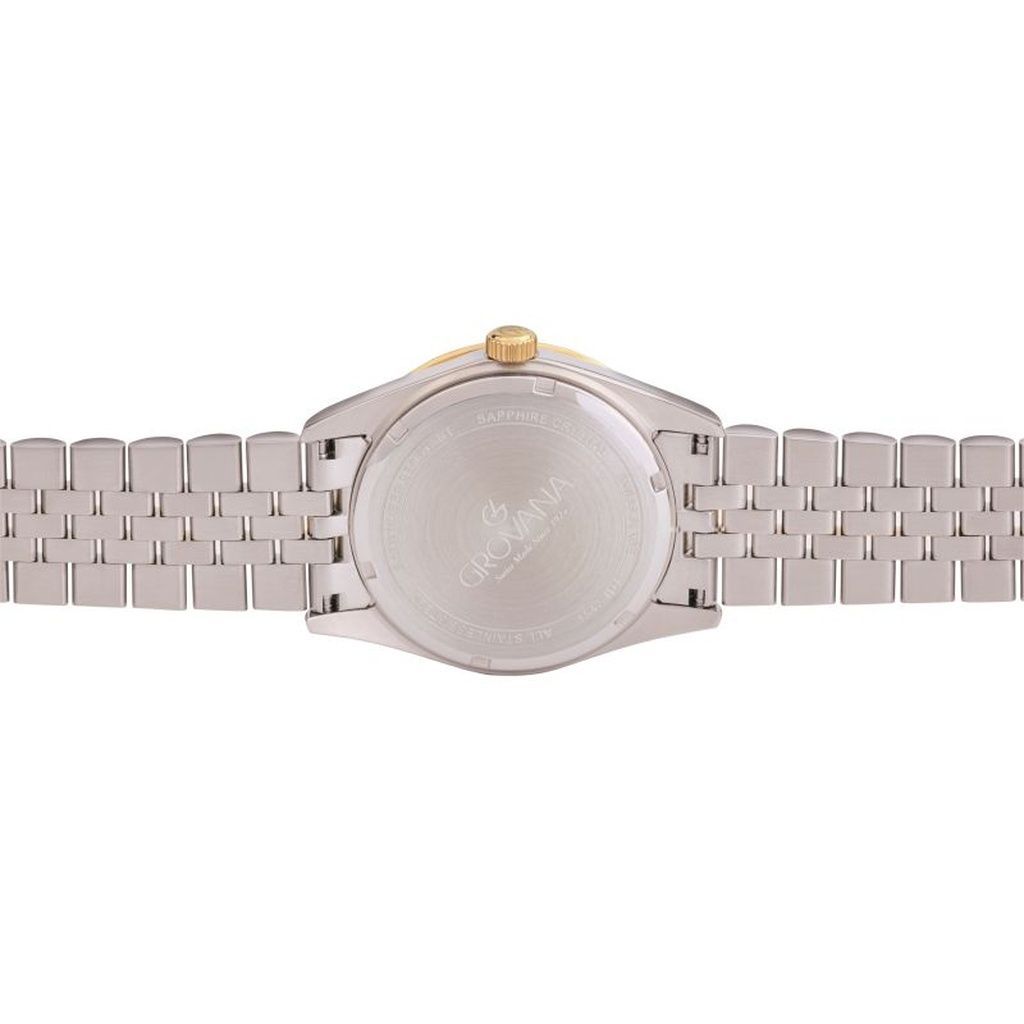 Grovana Мужские часы Kensington Royal Two Tone из нержавеющей стали с зеленым циферблатом, кварцевые 1542.1144