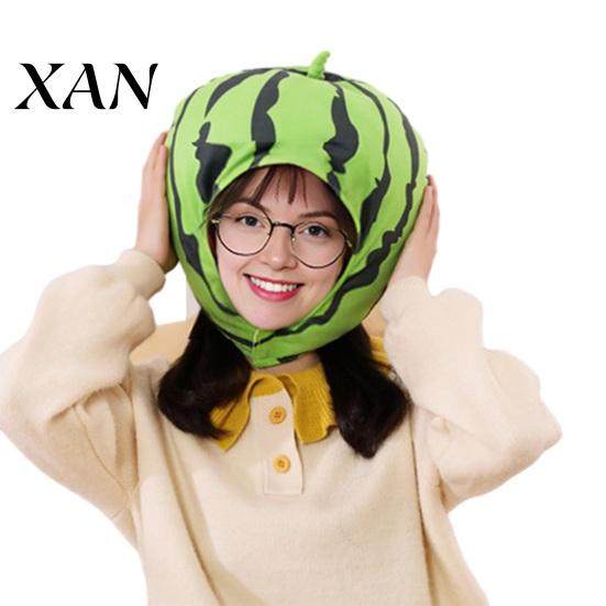 Photo Booth Prop Hood Bright Colorful Fruit Food Shape Soft Plush Headgear Internet Celebrity Costume Face Opening Feature Party Vegetable Accessory