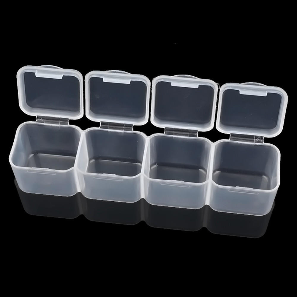 1Set 28 Lattice Plastic Nail Tool Decorations Empty Storage Case Box