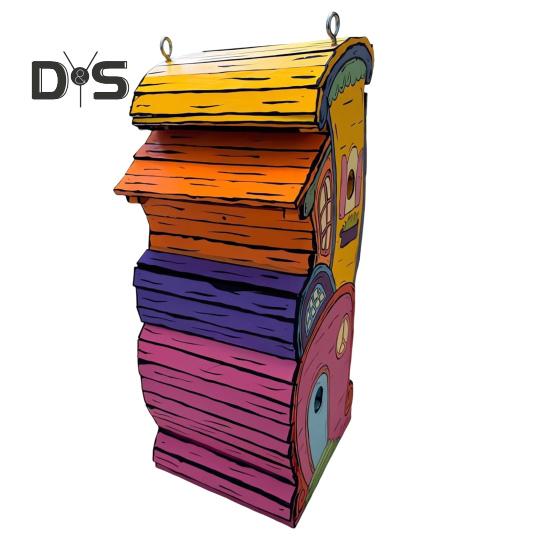 Деревянный скворечник ручной работы, уличный подвесной домик для птиц, домик для колибри, скворечник для украшения сада на открытом воздухе