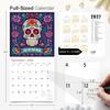 RED EMBER Day of the Dead 2026 Wall Calendar 12 Month | 12" x 24" Open | Thick & Sturdy Paper | Holiday Gift | Día de los Muertos Sugar Skull Art