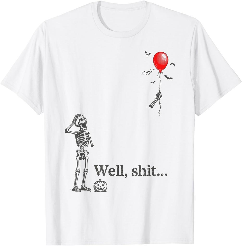 Skeleton Lost Balloon Well Funny Halloween Costume T-Shirt