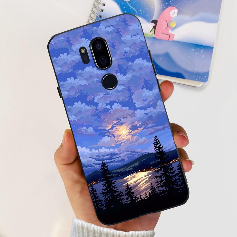 For LG G7 thinQ Case G710EM LM-G710 G710 Luxury Painted Cover Soft Silicone Phone Cases For LG G7 ThinQ Back Covers 6.1'' Bumper