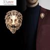 Винтажные броши в виде головы льва со стразами, булавки для лацканов рубашек, корсажи, унисекс, ювелирные изделия, подарки для мужчин и женщин, аксессуары