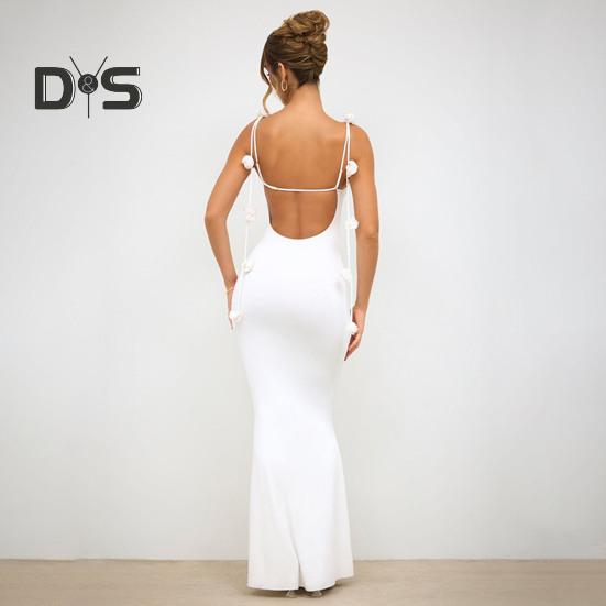 Женское вечернее платье с 3D-узором в виде розы, на тонких бретельках, без рукавов, с V-образным вырезом, облегающее коктейльное платье макси, женское банкетное свадебное платье макси