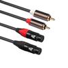 1.5m Dual RCA Male To XLR Audio Adapter Cable for Amplifiers/Mixers