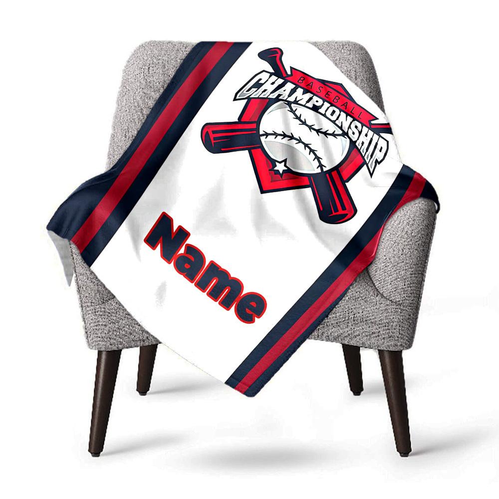 Baseball Championship Home Customize Your Name Blankets Comfortable Soft Lightweight Allseason Multipurpose Blanket For Picnics Sofas Offices Beds