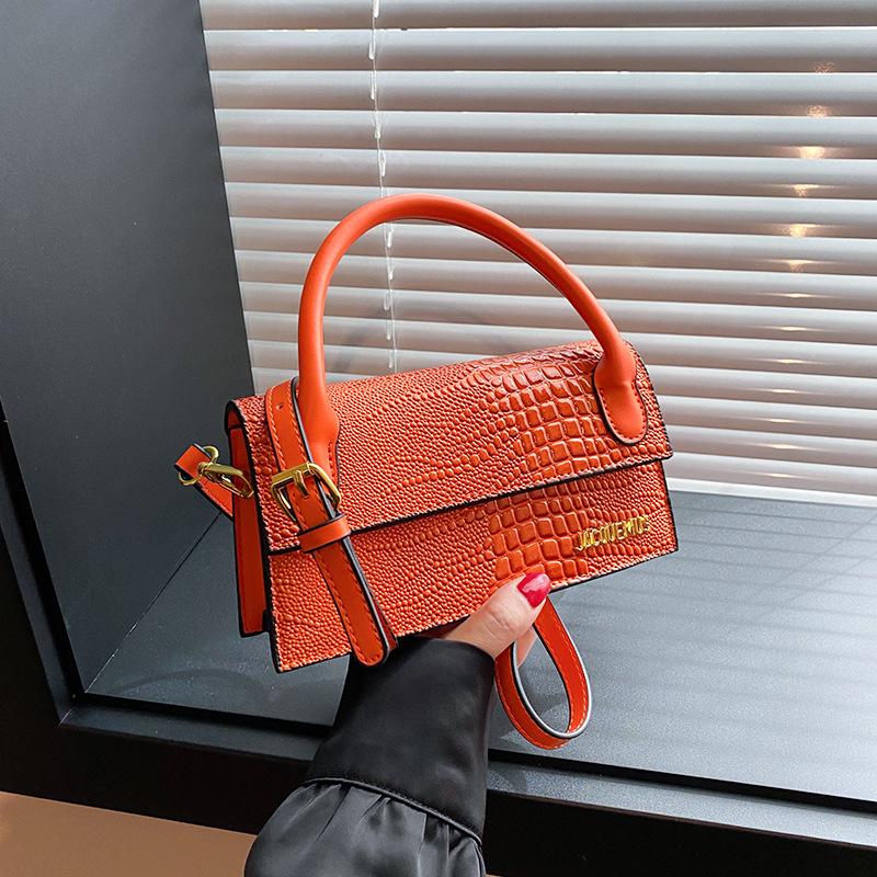 Новая фактурная крокодиловая кожа, переносная маленькая квадратная сумка, женская нишевая сумка через плечо, женская сумка через плечо