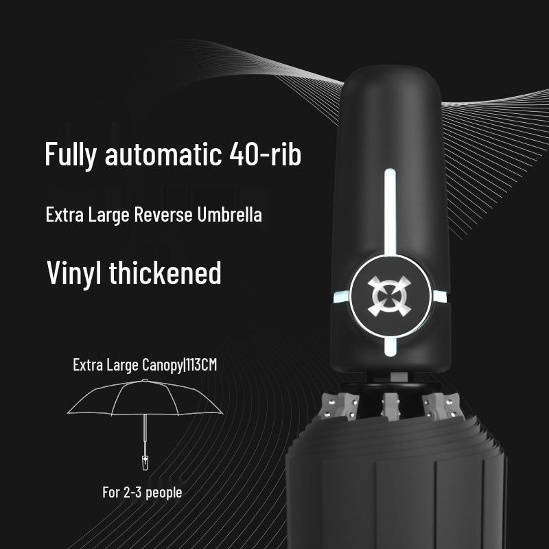 Очень большой ветрозащитный штормовой зонт с несколькими спицами и защитой от солнца, покрытие из черного клея, для дождя или солнца, складной для мужчин и женщин