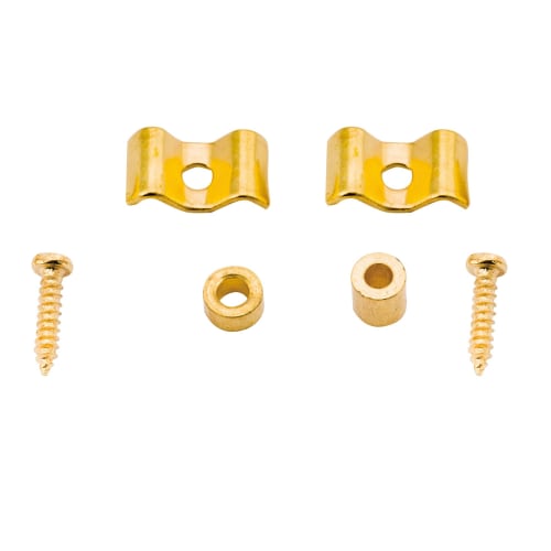 Musiclily Basic Vintage Feather-Shaped String Retainers for Squier Strat and Tele Electric Guitars, Gold (Set of 2)