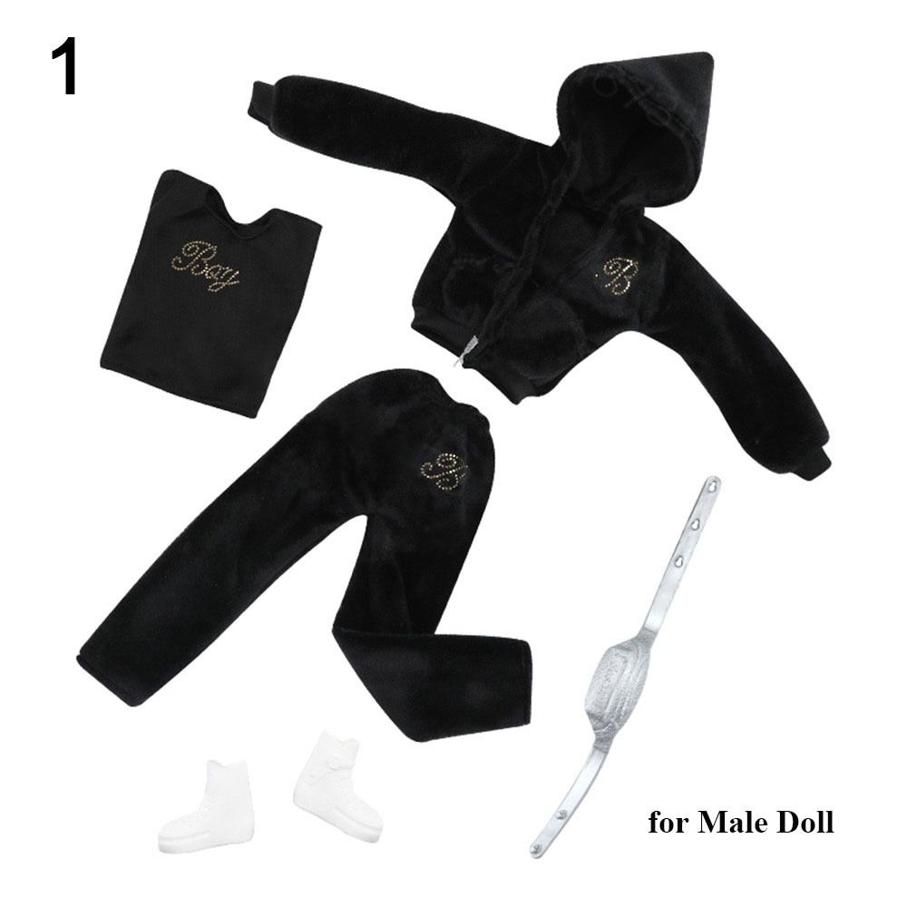 2024 Male/Female Doll Clothing 9 Styles Velvet Sportswear Caps High Quality DIY Toys  30CM Doll