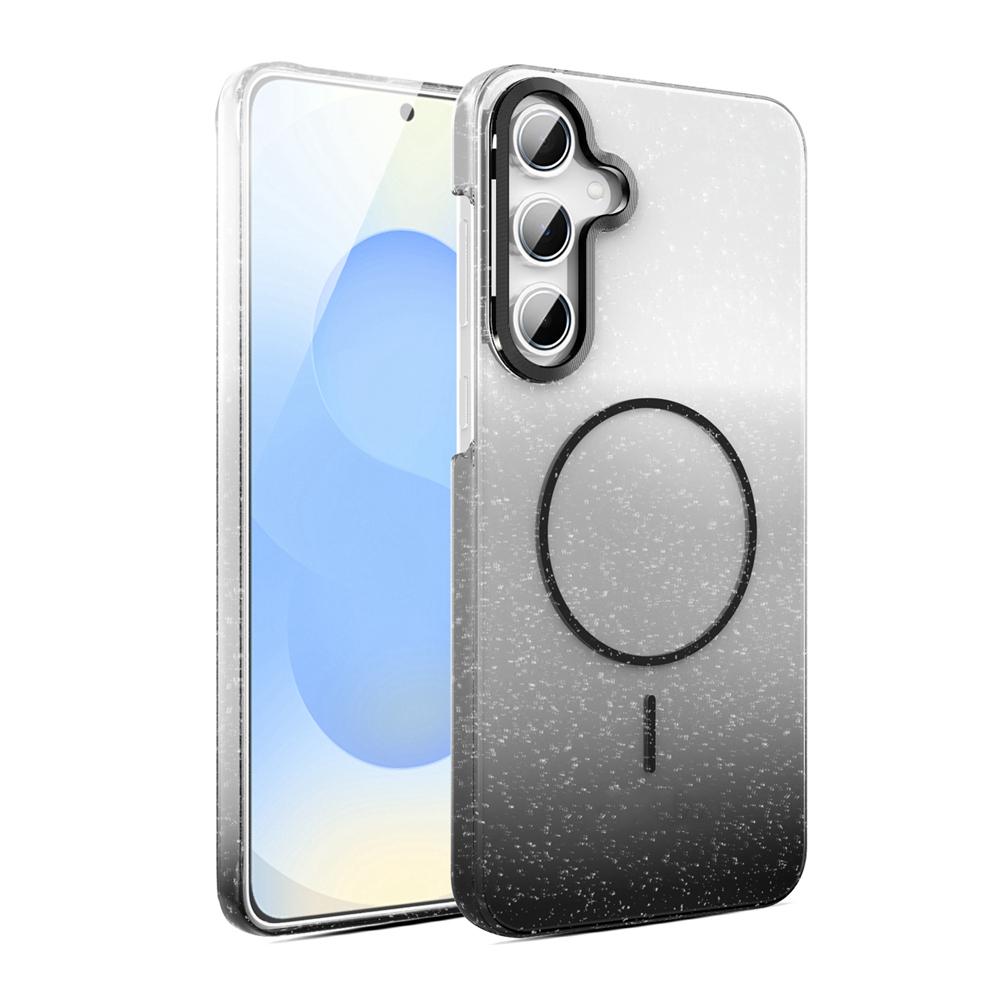 KEYSION Роскошный градиентный блестящий магнитный чехол для телефона для Samsung Galaxy A55 5G A35 A25 A15 A05S Прозрачный жесткий ПК противоударный чехол