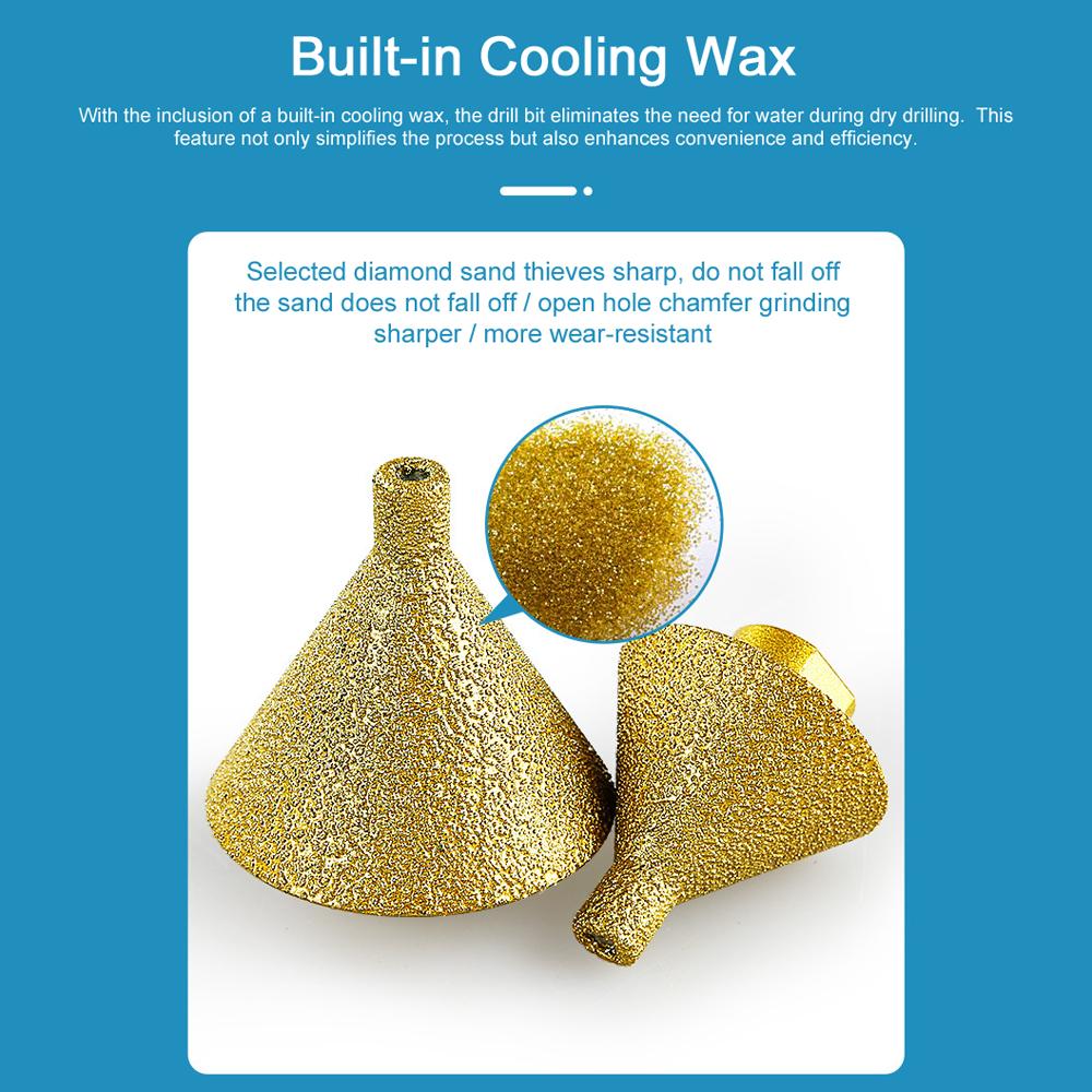 Diamond Beveling Chamfer Bit M10 Thread Diamond Countersink Drill Bit Hole Opener for Existing