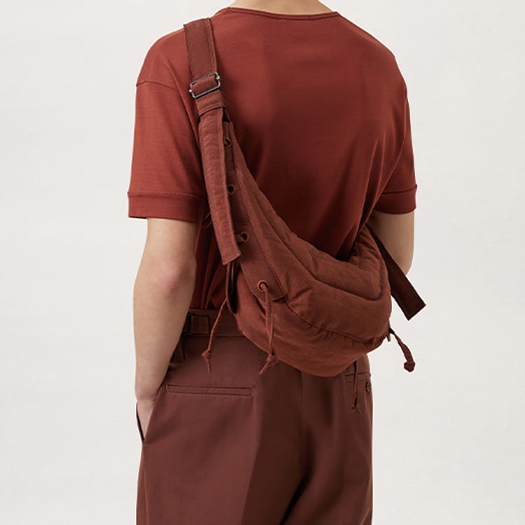 Lemaire Polyamide Handbag, Shoulder Bag, Crossbody Bag Small Unisex Red Brown BG293-LF845-400