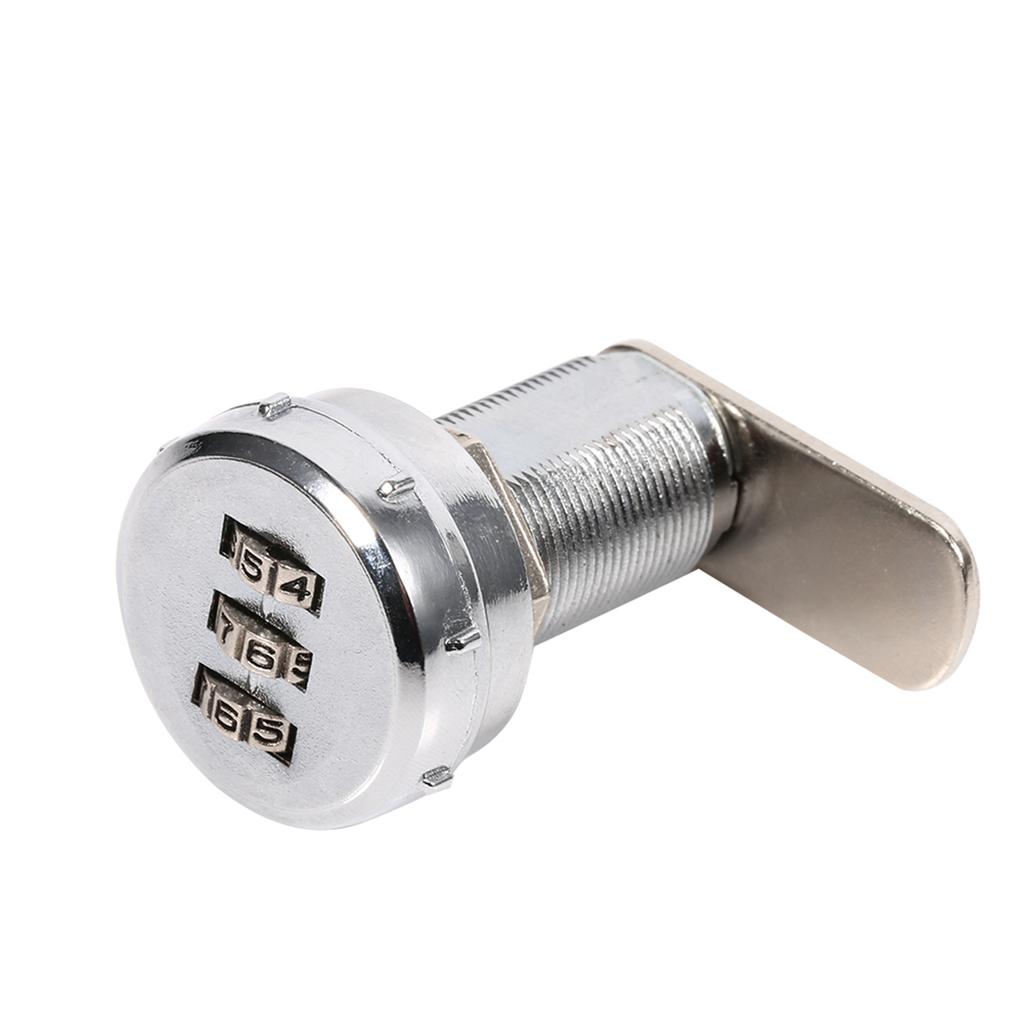 3 Digit Code Combination Cam Cabinet Silver Stainless Steel Convenient Password Security Coded Lock