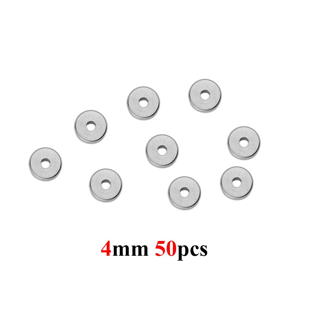 20/50Pcs 4mm 5mm 6mm 8mm Stainless Steel Round Flat Spacer Beads Loose Beads for DIY Bracelet Necklaces Jewelry Making Supplies