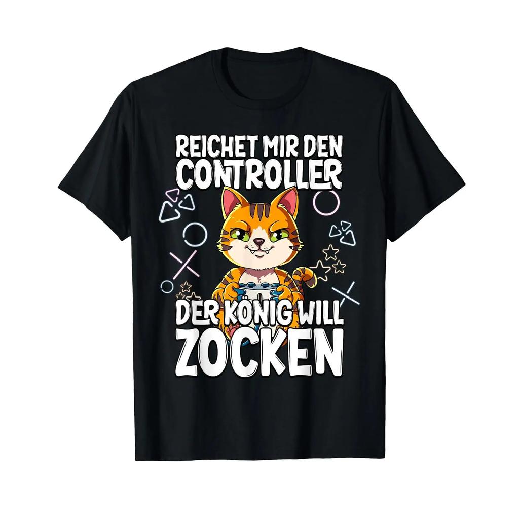 Video game gaming cat playing T shirt vintage Washed designer clothes graphic Top For Everyday Wear Stylish Stretched