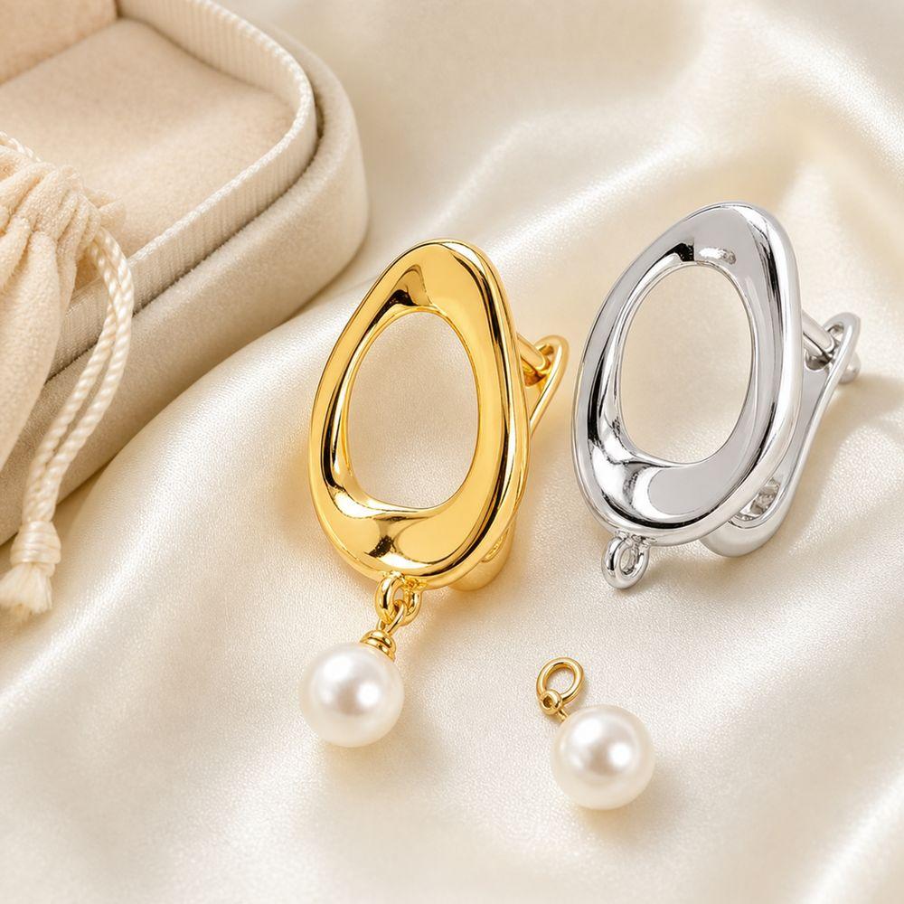 1 Pair Irregular Oval Hoop Earrings Nickel Free Oval Earrings New Jewelry Making  Daily Wear
