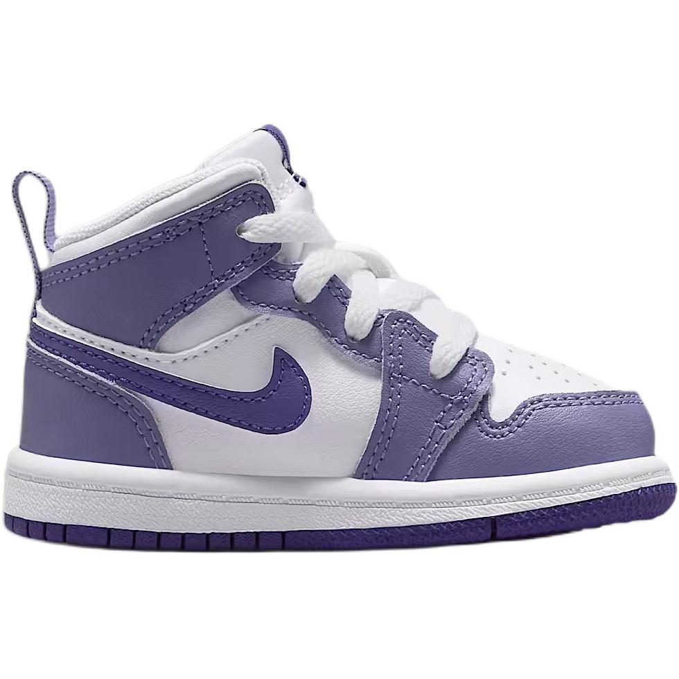 Кроссовки Air Jordan 1 Mid TD Dusty Amethyst для малышей, фиолетово-белые, Court-Purple DQ8425-500